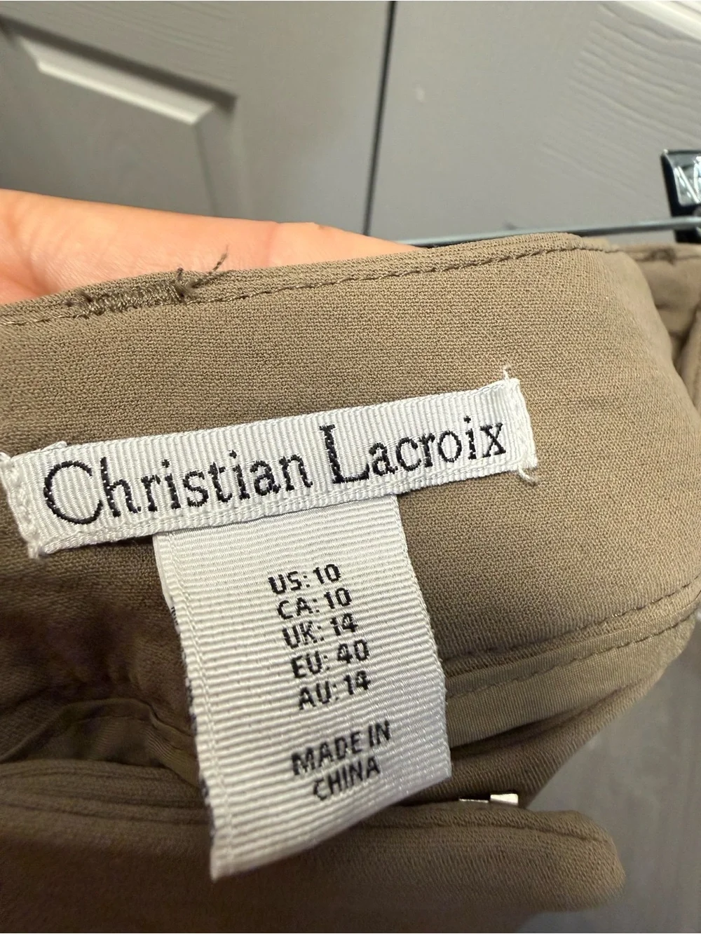 Christian Lacroix Men's Khaki Dress Chinos